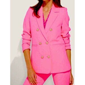 Generation Love Leighton Crepe Blazer Jacket Double Breasted Ultra Pink XS NWT